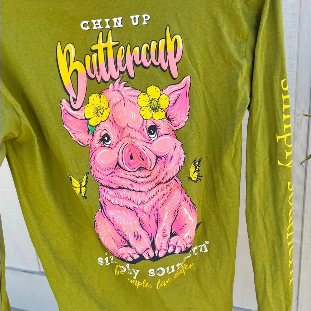 Simply Southern chin up buttercup Long Sleeve Tee - Picture 3 of 11